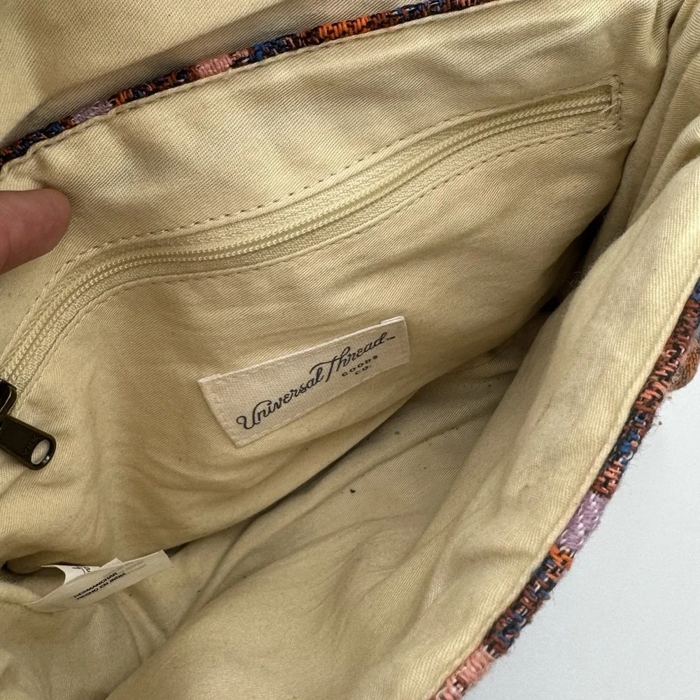 Universal Thread Multi Color Fabric Crossbody Bag with Geometric design‎